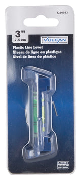 Vulcan LM001 Level Line, 3 in L, 1-Vial, Non-Magnetic, Plastic, Blue