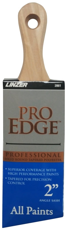 Linzer Pro Edge 2861 PE-2 Paint Brush, 2 in W, 2-1/2 in L Bristle, Polyester Bristle, Angular Handle