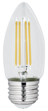 Feit Electric BPETC60/927CA/FIL/2 Filament LED Bulb, Decorative, B10 Lamp, 60 W Equivalent, E26 Medium Lamp Base