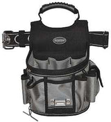 Bucket Boss 55300 Sparky Utility Pouch, 52 in Waist, 17-Pocket, Poly Fabric, Black/Gray, 9 in W, 14 in H, 6 in D