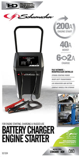 Schumacher SC1324 Battery Charger/Engine Starter, 10 A Continuous, 48 A Intermittent Input, 12 V Output, AGM Battery