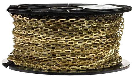 Baron 7183 Sash Chain, #1/0, 200 ft L, 35 lb Working Load, Steel, Brass