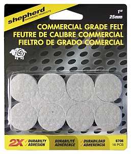 Shepherd Hardware 6706 Protective Pad, Felt, Beige, 1 in Dia