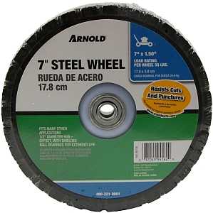 Arnold 490-321-0001 Tread Wheel, Steel, For: Lawn Mowers and Golf Carts