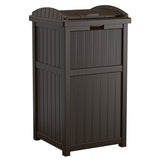 Suncast Trash Hideaway 30 gal Java Resin Garbage Can Lid Included