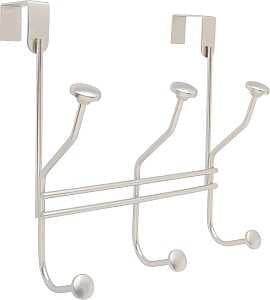 Amerock H55548S Series Hook, 9-3/4 in L x 9-5/16 in W x 5-1/3 in H Dimensions, Silver, 3-Hook, Steel, Pack of 2