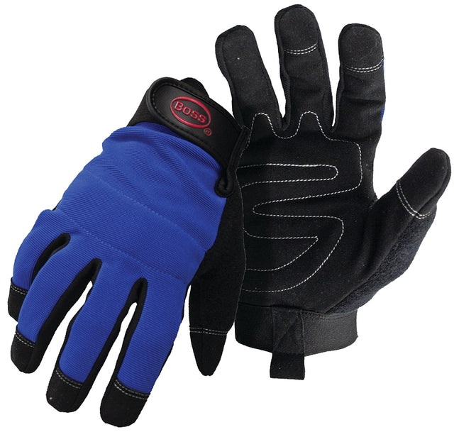 Boss Utility B52011-XL Utility Gloves, XL, 8-3/8 to 8-3/4 in L, Reinforced Thumb, Open Cuff, Synthetic Leather