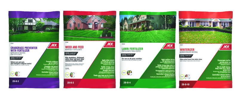 Ace 4 Step Annual Program Lawn Fertilizer For All Grasses 15000 sq ft