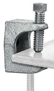 SuperStrut Z500-25 Beam Clamp, 29/32 in, Iron, Silver, Electro-Plated, Hanging, Rod Mounting