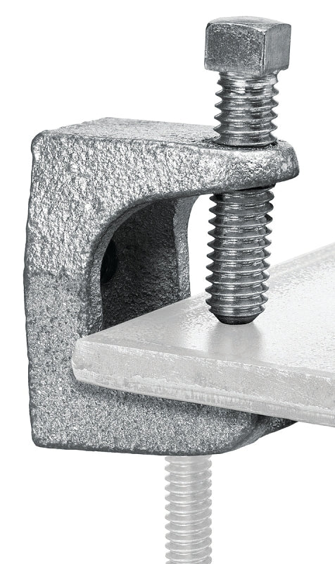 SuperStrut Z500-25 Beam Clamp, 29/32 in, Iron, Silver, Electro-Plated, Hanging, Rod Mounting