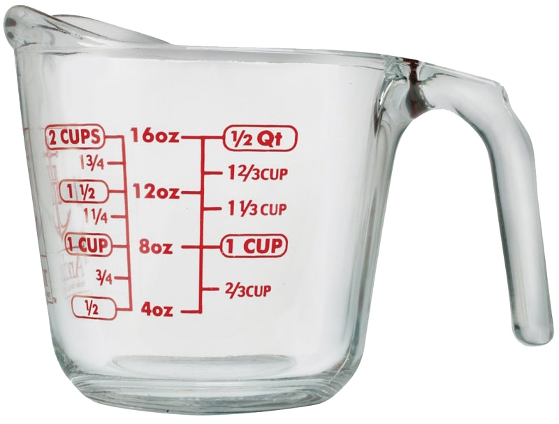 Anchor Hocking 551770L13 Measuring Cup, Glass, Clear 2-Cup, Pack of 4