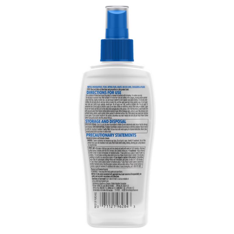 Cutter Backwoods HG-96284 Insect Repellent, 6 fl-oz Bottle, Liquid, Pale Yellow, Alcohol, Deet