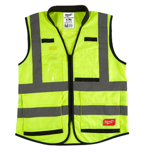 Milwaukee 48-73-5042 Safety Vest, L/XL, Men's, Fits to Chest Size: 42 to 46 in, Polyester, High-Visibility Yellow