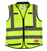 Milwaukee 48-73-5041 Safety Vest, S/M, Men's, Fits to Chest Size: 38 to 42 in, Polyester, High-Visibility Yellow