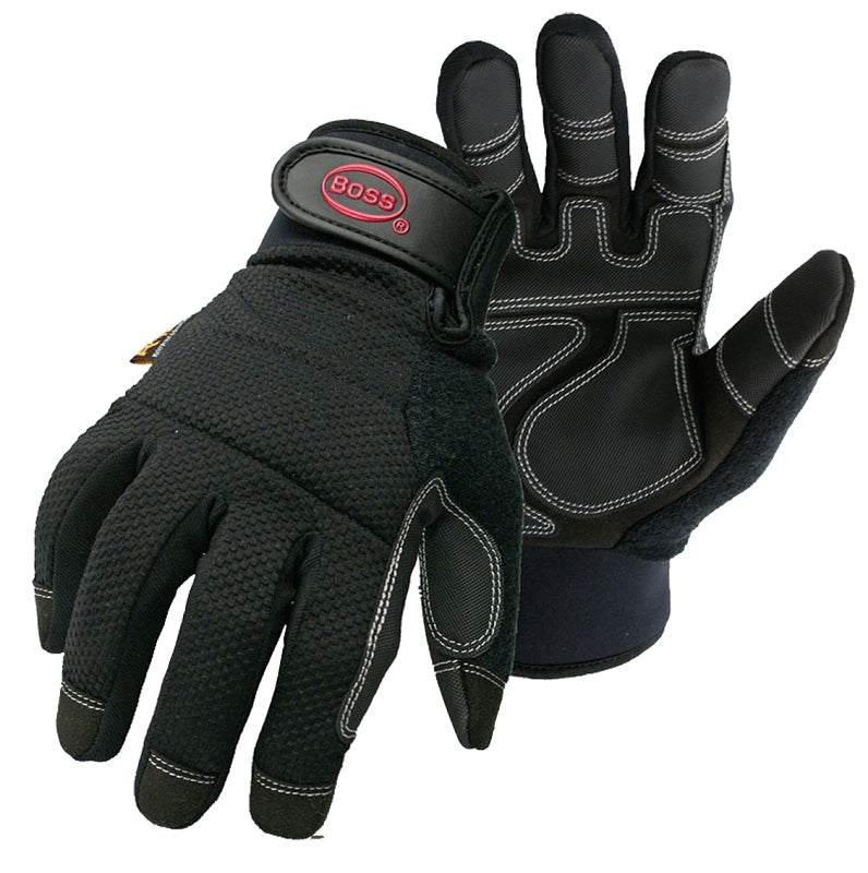 Boss 5203L Utility Gloves, L, PVC, Black