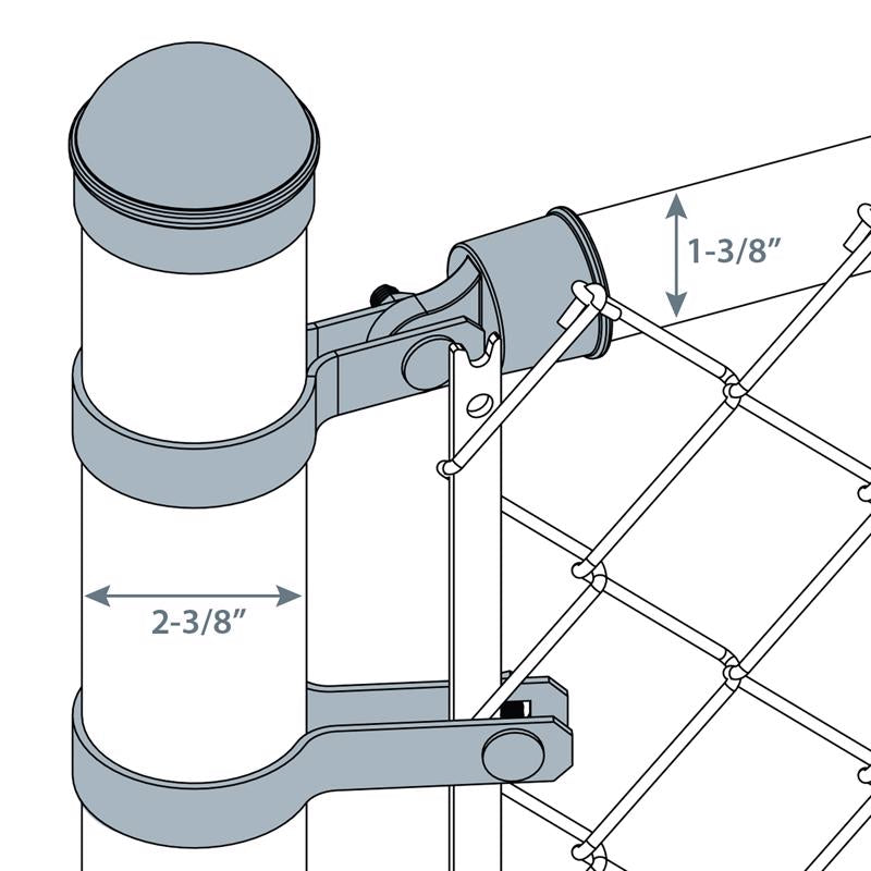 Yardlink 6 ft. H Aluminum Chain Link Fence End/Gate Post Kit