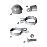 Yardlink 3 in. H Steel Chain Link Fence Corner Post Kit