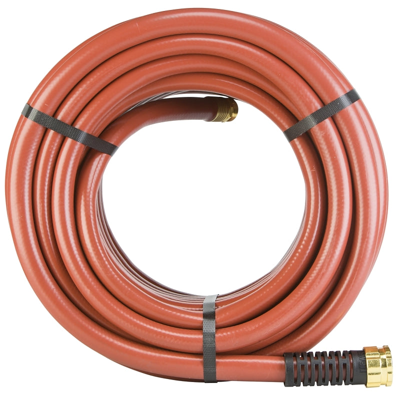 Swan ContractorPLUS CSNCG34075 Heavy-Duty Garden Hose, 3/4 in, 75 ft L, Female, Rubber/Vinyl, Red