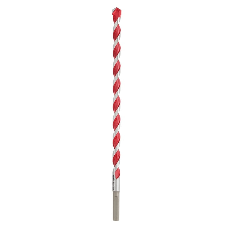 Milwaukee 48-20-9031 Drill Bit, 1/2 in Dia, 12 in OAL, Wide Flute, 3/8 in Dia Shank, 3-Flat Shank