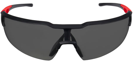 Milwaukee 48-73-2015 Safety Glasses, Unisex, Scratch-Resistant Lens, Polycarbonate Lens, Plastic Frame, Black/Red Frame