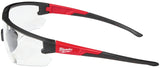 Milwaukee 48-73-2204 Safety Glasses, Unisex, Scratch-Resistant Lens, Polycarbonate Lens, Plastic Frame, Black/Red Frame