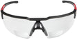 Milwaukee 48-73-2204 Safety Glasses, Unisex, Scratch-Resistant Lens, Polycarbonate Lens, Plastic Frame, Black/Red Frame