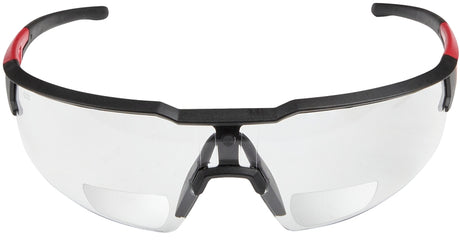 Milwaukee 48-73-2204 Safety Glasses, Unisex, Scratch-Resistant Lens, Polycarbonate Lens, Plastic Frame, Black/Red Frame