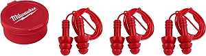 Milwaukee 48-73-3151 Reusable Ear Plugs, 26 dB NRR, Silicone, Red