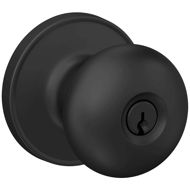 Schlage J Series J54 STR 622 Entry Lever, Mechanical Lock, Matte Black, Knob Handle, Metal, Residential, 3 Grade
