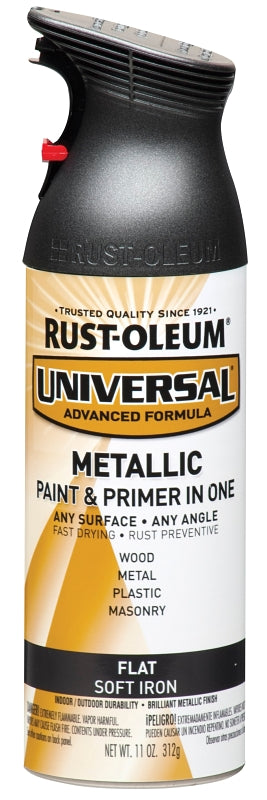 Rust-Oleum 271473 Spray Paint, Flat/Metallic, Iron, 11 oz Can
