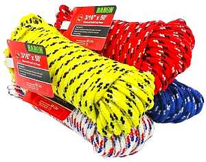 Baron 52617 Rope, 1/2 in Dia, 100 ft L, 244 lb Working Load, Polypropylene, Assorted