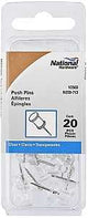 National Hardware V2503 Series N259-713 Push Pin, Polyethylene/Steel, Zinc, Clear