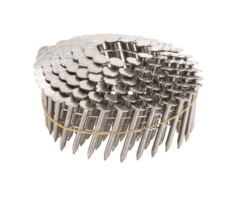 Stinger 0611074S Roofing Nail, 1-1/4 in L, 0.12 in Gauge, 316 Stainless Steel, Flat Head, Ring Shank