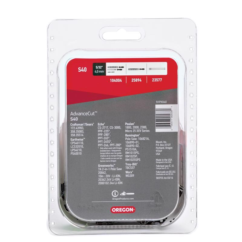 Oregon AdvanceCut S40 10 in. Chainsaw Chain 40 links