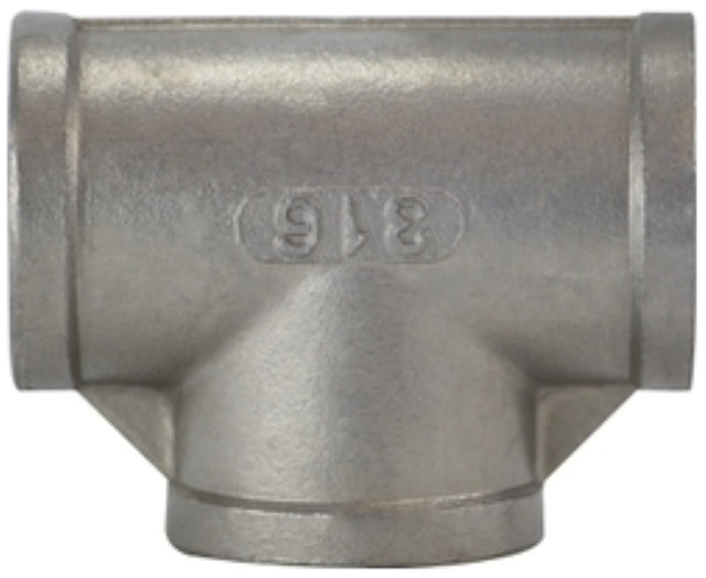 Anderson Metals 62252B Pipe Tee, 3/8 in, Threaded, 304 Stainless Steel, 150 psi Pressure