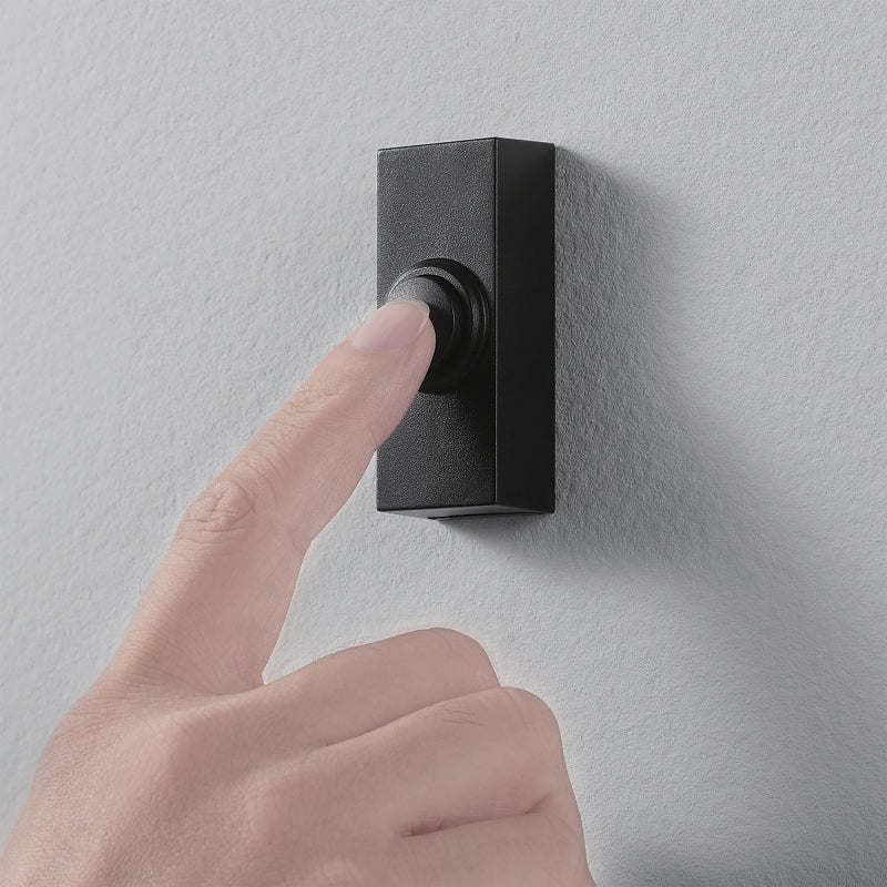 Heath Zenith 18000159 Pushbutton Doorbell, Wireless, Rectangular, Black