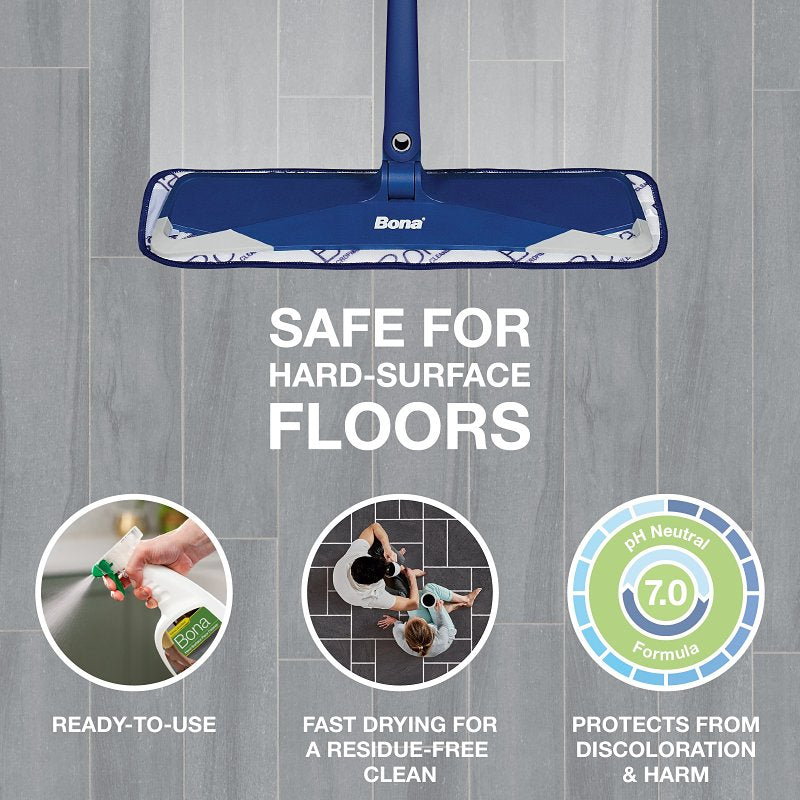 Bona WM700051224 Hard-Surface Floor Cleaner, 32 oz Bottle, Liquid, Lemon, Clear