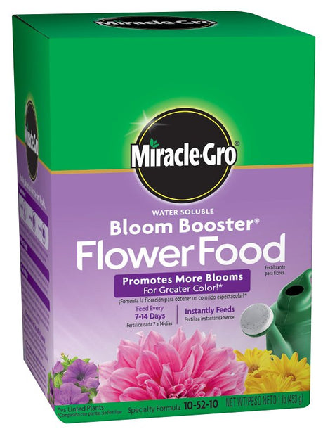 Miracle-Gro Bloom Booster 136001 Flower Food, 1 lb, Solid, 10-52-10 N-P-K Ratio