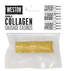 Weston 19-0112-W Collagen Sausage Casing Vacuum Bag, Specifications: 15 lb Yield, Clear