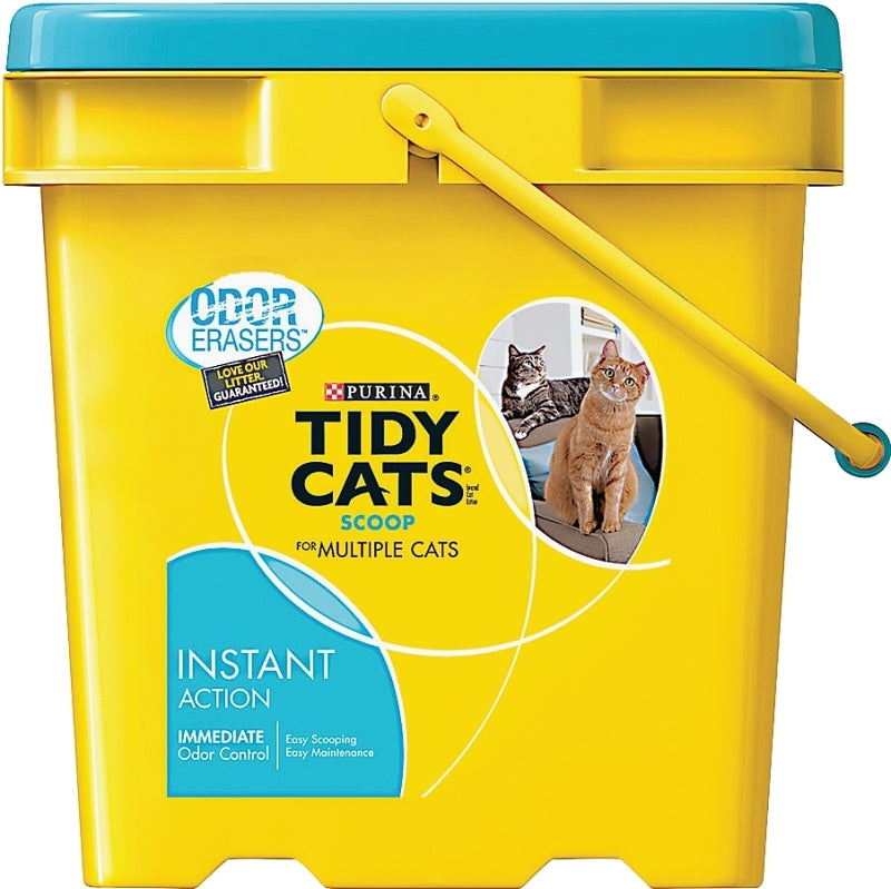 Tidy Cats Instant Action 7023010785 Cat Litter, 35 lb Capacity, Gray/Tan, Granular, 35 lb Jug