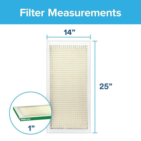 Filtrete 704-4 Air Filter, 14 in L, 25 in W, 12 MERV, 700 MPR, Cardboard Frame, Pack of 4