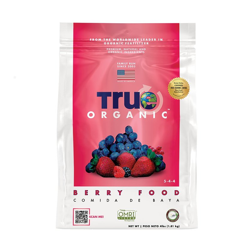 True ORGANIC R0011 Berry Food, 4 lb Bag, Granular, 5-4-4 N-P-K Ratio