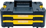 DEWALT TSTAK IV Series DWST17804 Double Shallow Drawer, 16.5 lb, Plastic, Black/Gold/Yellow, 2-Drawer, 2-Compartment