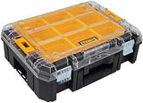 DEWALT DWST17805 Tool Organizer with Clear Lid, 44 lb, 13 in L, 17-5/16 in W, 4-5/8 in H, 7-Compartment, Plastic