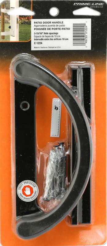 Prime-Line C 1224 Door Pull, 3-1/2 in W, 1-7/8 in D, Aluminum, Painted