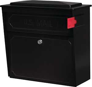 Mail Boss 7172 Townhouse MailBox, Steel, Galvanized/Powder-Coated, Black, 15-3/4 in W, 7-1/2 in D, 16 in H