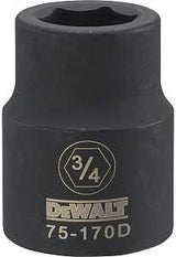DEWALT DWMT75170OSP Impact Socket, 3/4 in Socket, 5/8 in D Socket, 3/4 in Drive, 6-Point, CR-440 Steel, Black Oxide