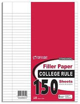 Top Flight 4314212 Filler Paper, 10-1/2 x 8 in, White, Pack of 24