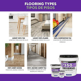 Roberts 7350-0 Universal Floor Adhesive, Paste, Off White, 1 qt Pail, Pack of 6