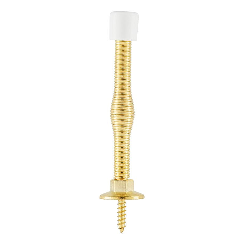 National Hardware N830-560 Utility Door Stop, 23/32 in Dia Base, 3 in Projection, Zinc, Brass